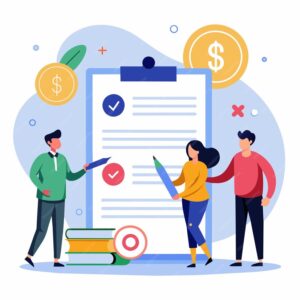 Family members discussion about a checklist on apps