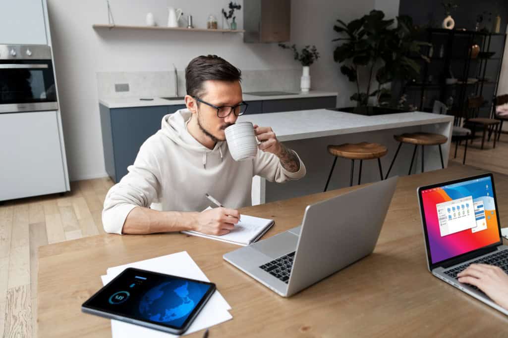 Side Hustle Man working