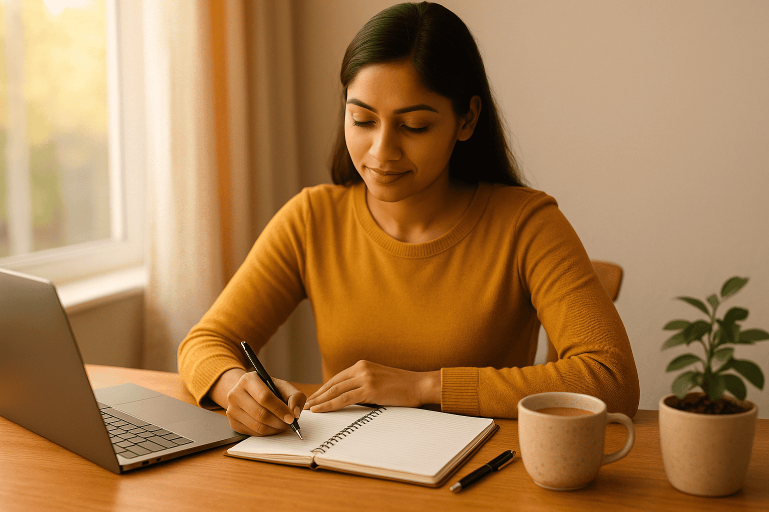 Indian woman reviewing monthly expenses to avoid common money mistakes